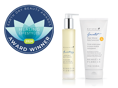 AWARD WINNERS! Juniper Berry Bath & Body Oil and Sheer Mineral Body Sunscreen